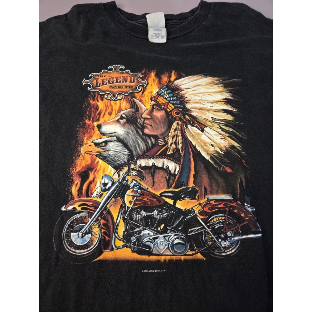 Legend Never Dies Motorcycle‎ Shirt Eagle Wolf Biker Motorcycle Long Sleeve XXL